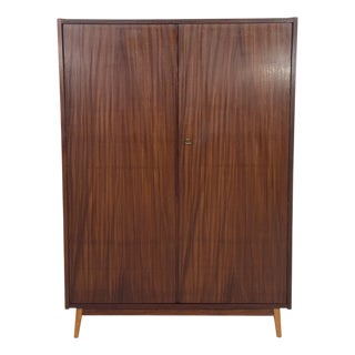 Mid-Century Modern Linen Wardrobe For Sale