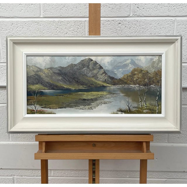Charles Wyatt Warren, Mountain Lake Landscape Impasto Oil Painting by 20th Century British Artist, Mid-20th Century For Sale - Image 9 of 13