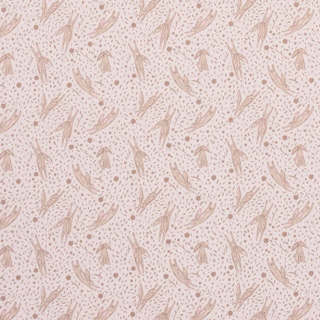 Sample - Schumacher x Marie-Chantal Rabbit High Performance Print Fabric in Blush For Sale