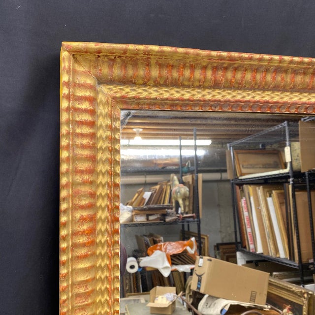 French 18th Century French Carved Giltwood Wall Mirror With Original Gold Leaf Paint For Sale - Image 3 of 8