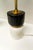 Contemporary Black & White Stone Table Lamps With Brass Finish Fittings a Pair For Sale In Louisville - Image 6 of 8