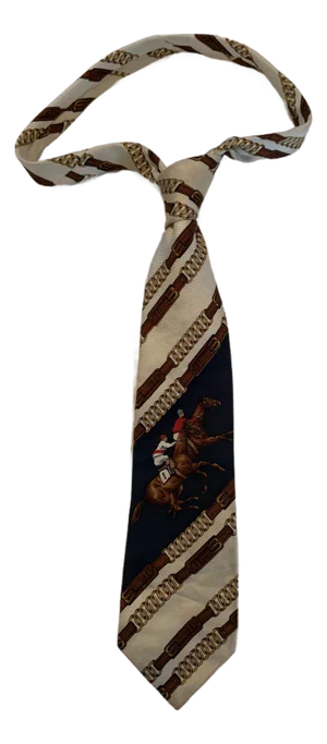 Polo-Ralph Lauren Vintage 1980’s Neck Tie Mens Polo Player Silk, Wide