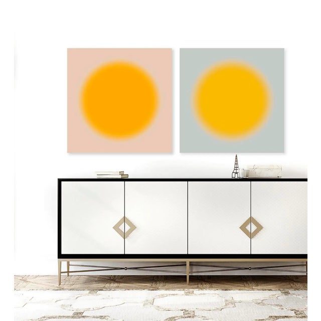 Angela Cameron collectable diptych contemporary art prints "Sun Series" vibrant colourful uplifting fine artwork in...