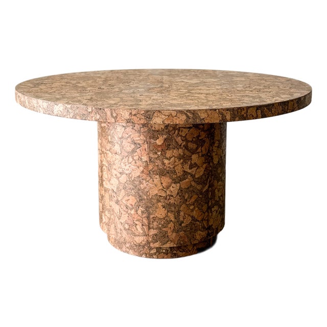 Vintage MCM Round Cork Dining Table 70s For Sale