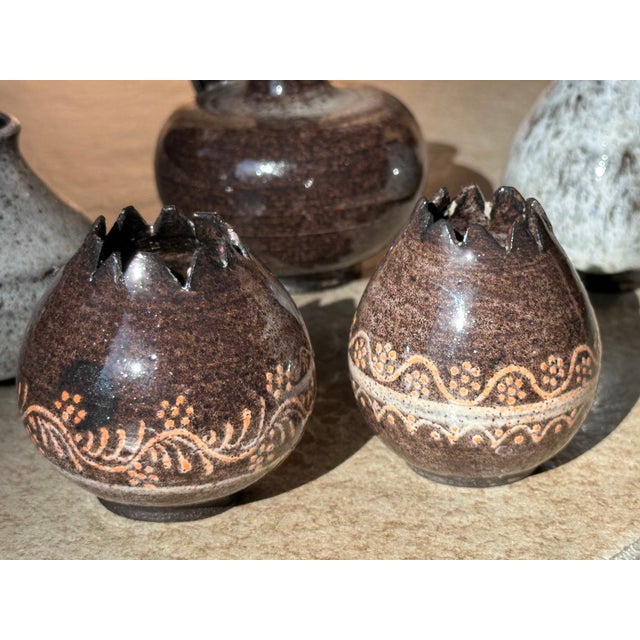 Beige Ceramic Miniature Vases attributed to Serocka, Germany, 1960s, Set of 5 For Sale - Image 8 of 13