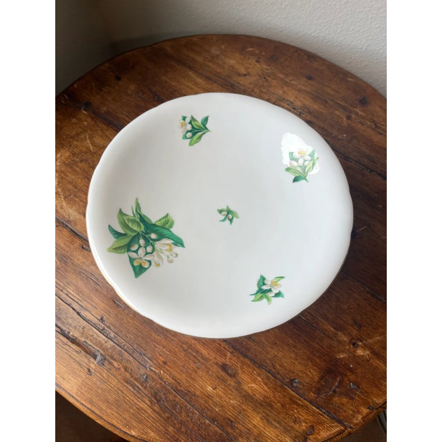 English Vintage Handpainted Jasmine Design Pedestal Compote For Sale - Image 3 of 7