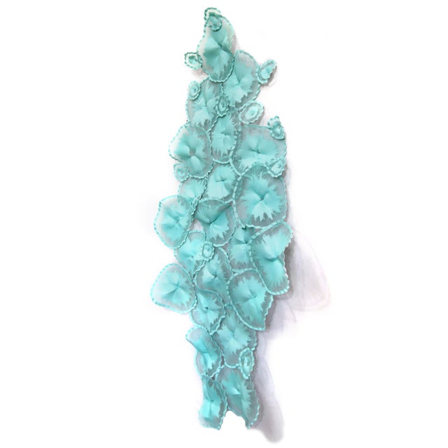 Contemporary Botanica Ocean Mist - Original Botanical Abstract Aluminum Mesh Wall Sculpture For Sale - Image 3 of 7