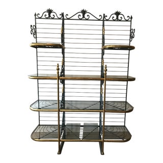 1940s French Brass and Iron Baker’s Rack For Sale
