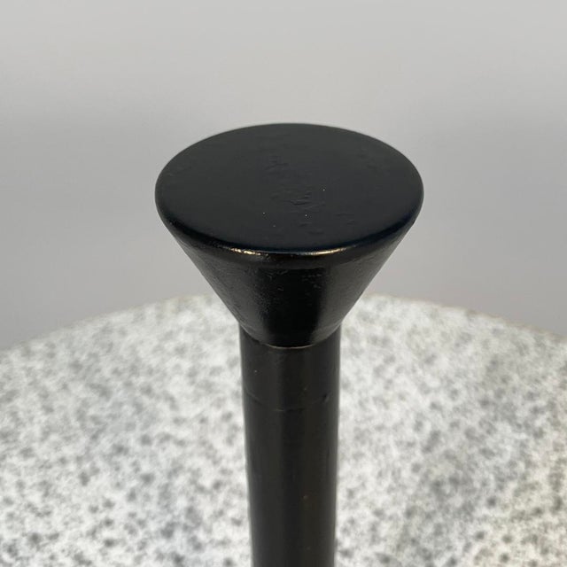 Metal Italian Modern Round Side Table in Metal, Formica and Travertine, 1980s For Sale - Image 7 of 16