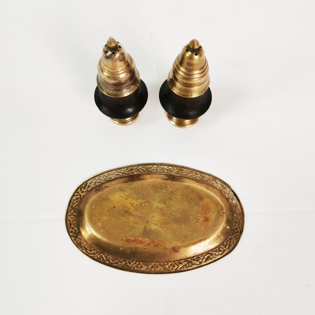 1950s Vintage Danish Spice Set in Brass and Rosewood, 1950s, Set of 3 For Sale - Image 5 of 14