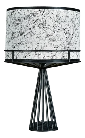 Tony Paul Black and White Mid-Century Modern Metal Wire Table Lamp