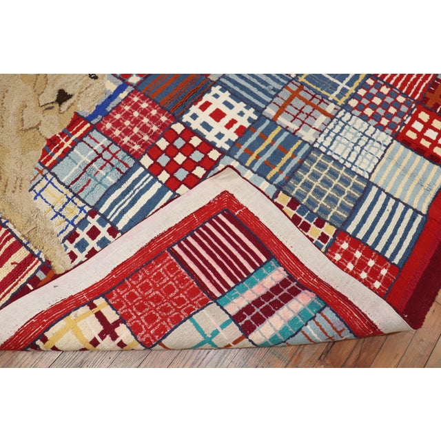 Rare Room Size Large Dog American Hooked Rug For Sale In New York - Image 6 of 18