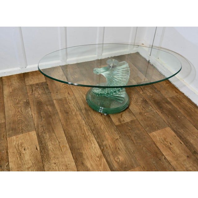Glass Vintage Glass Coffee Table, 1970s For Sale - Image 7 of 8