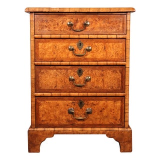 Early 20th Century Walnut Small Chest of Drawers With Yew Wood Banding For Sale