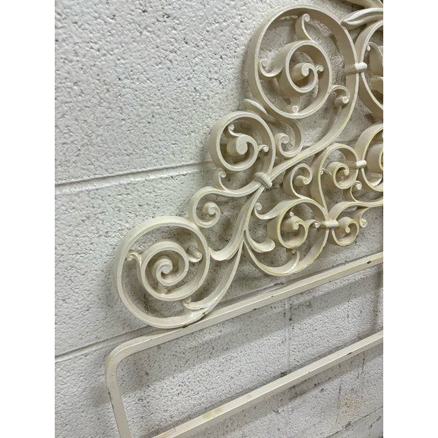 Ivory Vintage Twin Size Mixed Styles Cast Iron Ivory Headboard For Sale - Image 8 of 10