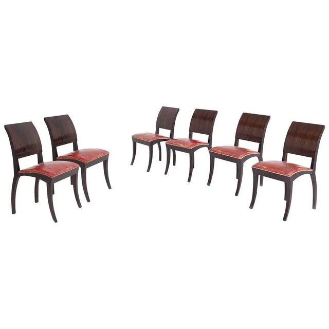 Gold Art Deco French Chairs, Set of 6 For Sale - Image 8 of 8