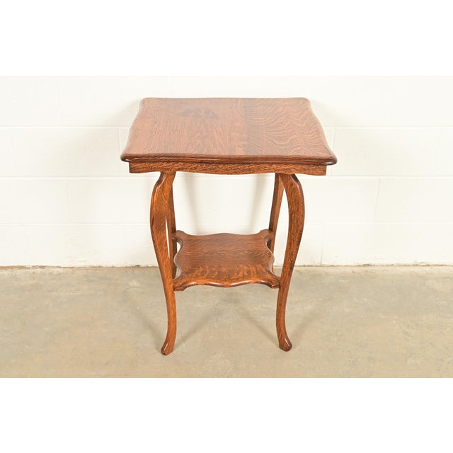 Victorian Antique Victorian Carved Oak Parlor Table or Side Table, Circa 1900 For Sale - Image 3 of 11