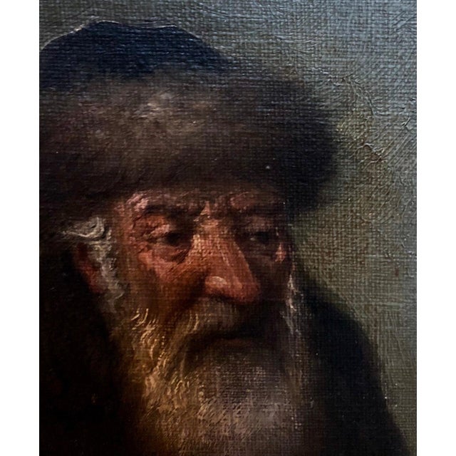 Figurative Rudolf Klinsbogl Klingsberg, Pre World War II Austrian Judaica Oil Painting Hasidic Rabbi Portrait For Sale - Image 3 of 6
