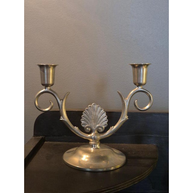 Swedish Grace Pewter Candelabras, 1934, Set of 2 For Sale - Image 4 of 6