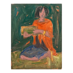 Woman With Book' by Victor Di Gesu, Louvre, Académie Chaumière, Carmel Post-Impressionist, Los Angeles County Museum of Art