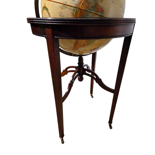 1980s 1980s Custom Mahogany Replogle Floor World Globe Heirloom Mahogany Stand Table For Sale - Image 5 of 15