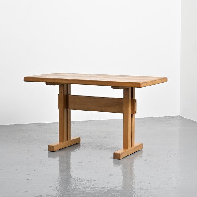 Elm Dining Table by Charlotte Perriand for Les Arcs, France, 1970s For Sale - Image 11 of 15