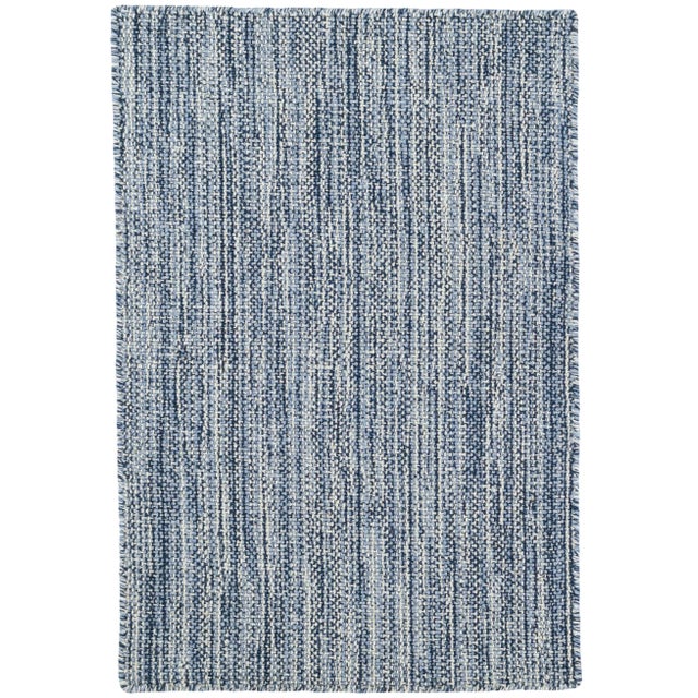 Bunny Williams for Dash & Albert Bella Navy Woven Wool Rug, 7' 6" x 9' 6" For Sale In Boston - Image 6 of 6