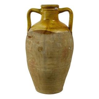 Glazed Ceramic Oil Amphora Vase For Sale