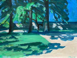 Jacques Poncet, The Shaded Terrace, 1989, Acrylic on Paper