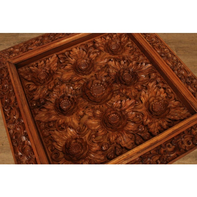 Vintage High Chinese Lotus Flower Coffee Table For Sale - Image 12 of 13