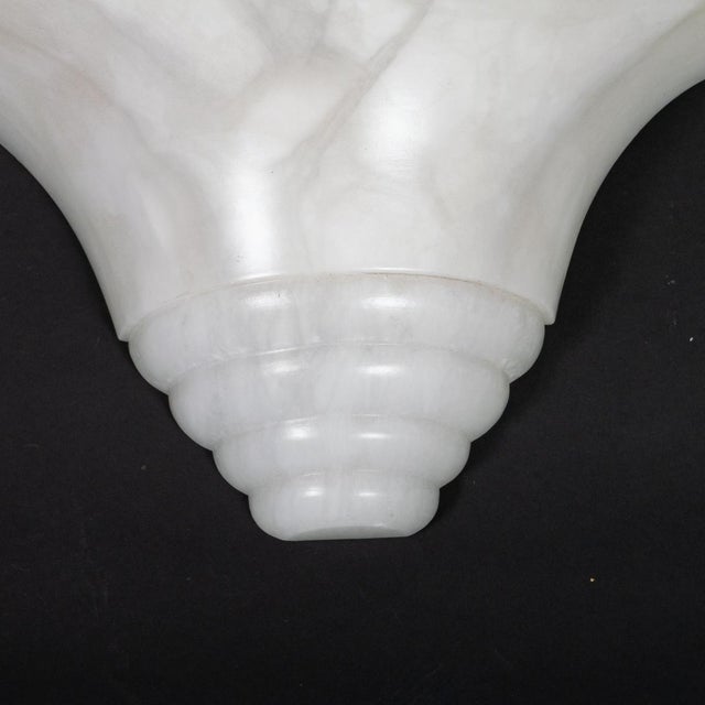Single Art Deco inspired Spanish alabaster sconce For Sale - Image 4 of 6