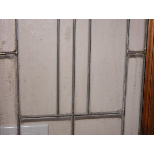 Antique Arts + Crafts Mission 1913 Leaded Glass Fireplace Cabinet Ash Wood Doors - Set of 4 For Sale In Tampa - Image 6 of 14
