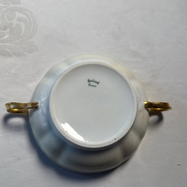 Antique Haviland Cream Soup Bowl With Handles - Set of 2 For Sale - Image 9 of 9