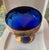 1980s 1980s Murano Attributed Venetian Glass Compote in Cobalt Blue and Gold For Sale - Image 5 of 12