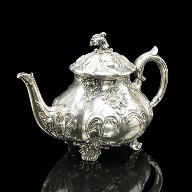 Metal Antique 4 Piece Tea Service, English, Silver Plate, Coffee Pot, Edwardian, 1910 For Sale - Image 7 of 12