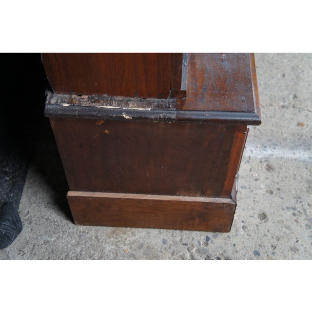 Brown Monumental Antique Victorian Eastlake Walnut Bookcase Curio Display Cabinet Showcase For Sale - Image 8 of 14