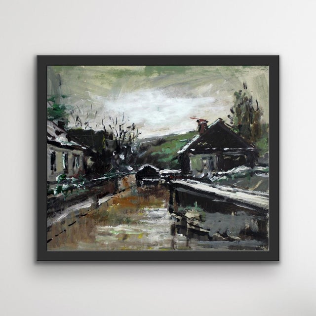 2000 - 2009 Magdalena Spasowicz, Houses, Oil & Acrylic on Cardboard, 2004 For Sale - Image 5 of 7