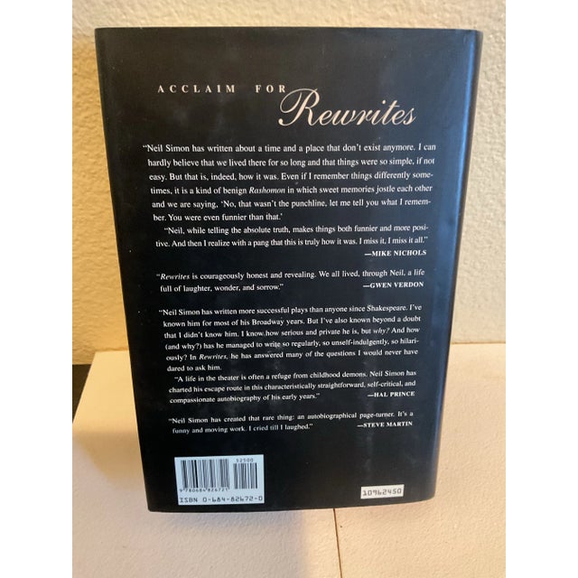 Traditional " Neil Simon Rewrites a Memoir " Book Signed by Neil Simon (1996) For Sale - Image 3 of 12
