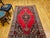 Red Vintage Persian Mazgalan Area Rug, Hand-Knotted Wool, Geometric Pattern, 5x7, Red & Navy For Sale - Image 8 of 18
