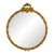 Vintage French Louis XV Style Giltwood Round Wall Mirror With Floral Crest For Sale