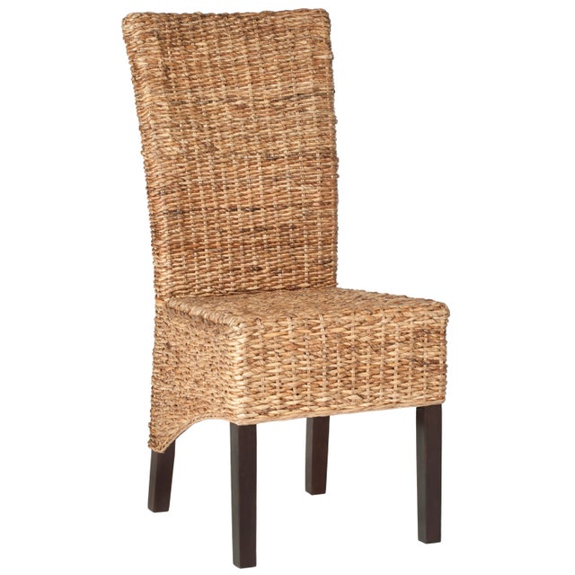 Modern Melanie 18''H Rattan Side Chair in Natural & Dark Brown - a Pair For Sale - Image 3 of 7