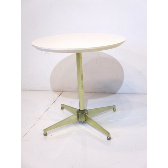 Mid-Century Modern American of Martinsville Brass Based Tulip Styled Side Tables For Sale - Image 3 of 11