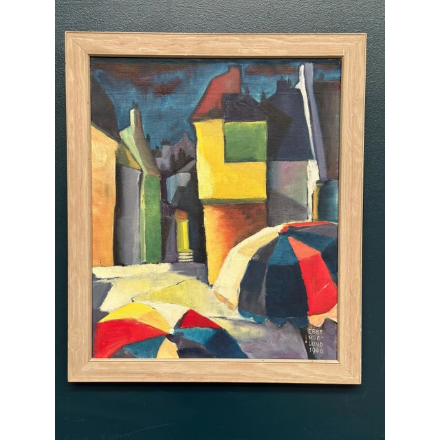 Ebbe Höglund, Cityscape with House Facades, 1960, Oil on Canvas, Framed For Sale - Image 14 of 15