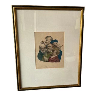 Smokers Print by L. Boilly Dated, 1824 For Sale