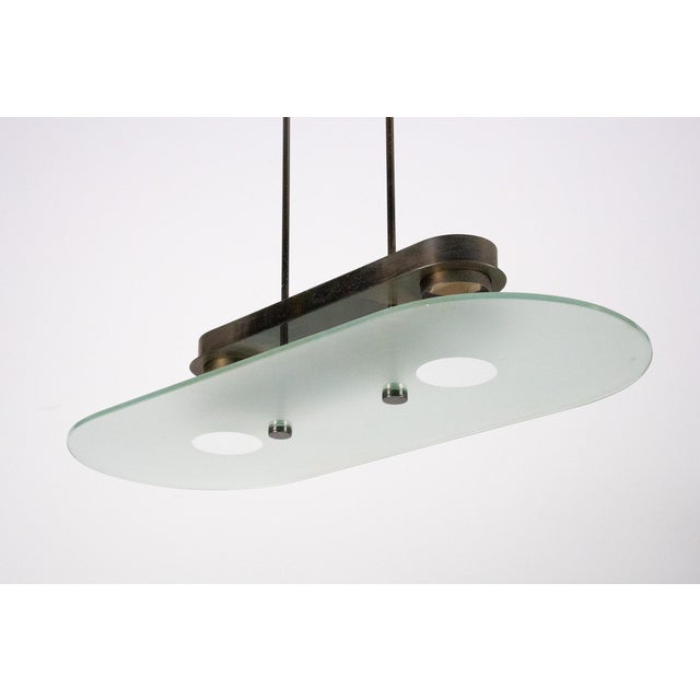 Mid-Century Chandelier in Brass and Glass from Lumi Milano, Italy, 1970s For Sale - Image 9 of 11