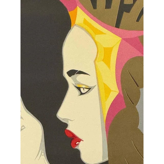 Masquerade #2, Large Modern Artist Proof Lithograph Portrait by Leal For Sale - Image 4 of 8