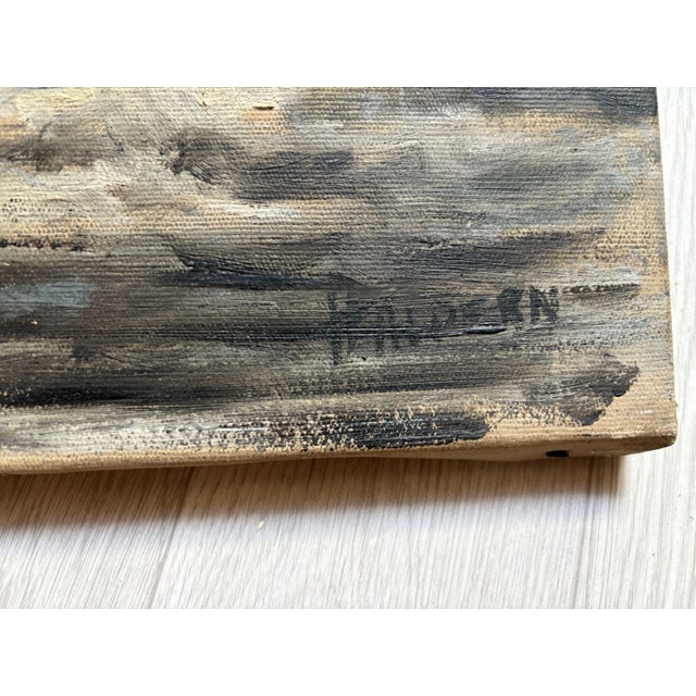 Landscape with Forest, River & Waterfall, Oil on Canvas, in Very Good conditions. Designed 1890 to 1919