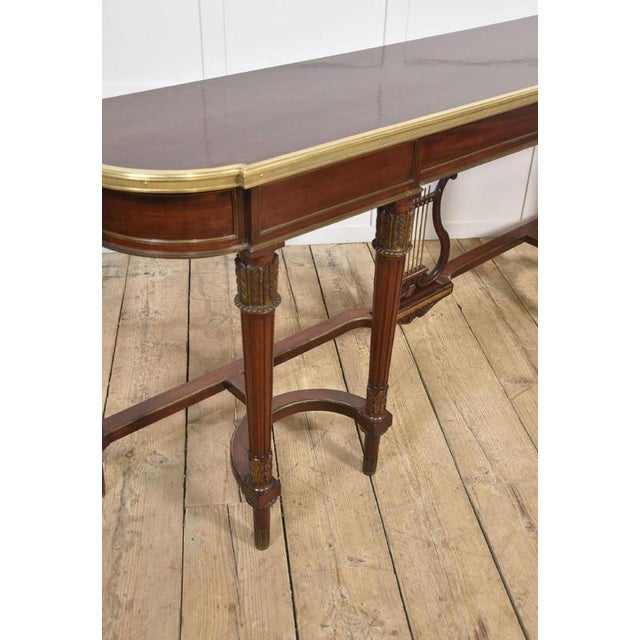Long French Empire Revival Style Console Table in Mahogany, 1890s For Sale - Image 13 of 18