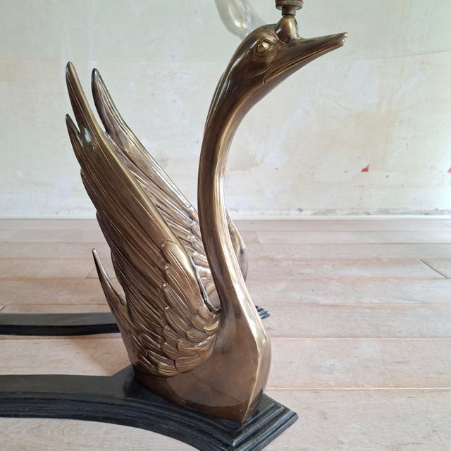 Brass Swan Coffee Table, 1970s For Sale - Image 4 of 8