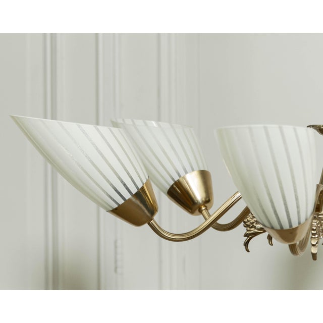 Brass Chandelier, Sweden, 1950s For Sale - Image 6 of 9